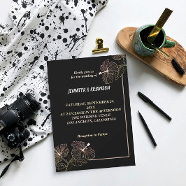 花エレガント花弁結婚式招待状 招待状