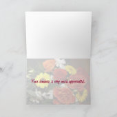 花エレガント花束デイジーバラありがとう サンキューカード (内部)