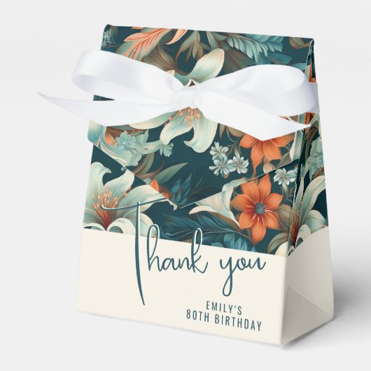 花エレガント花柄誕生日 フェイバーボックス (正面サイド)