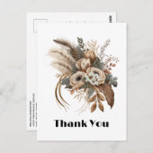 花エレガント葉と羽ありがとう ポストカード (正面/裏面)