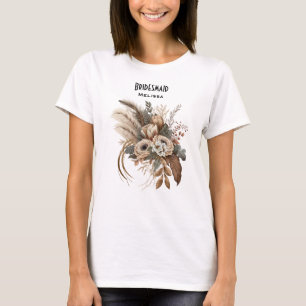 花エレガント葉と羽の花嫁 Tシャツ