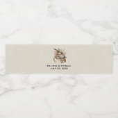 花エレガント葉と羽結婚の ペットボトルラベル (シングルラベル)