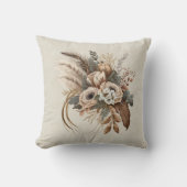 花エレガント葉と羽 クッション (正面)