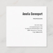 花エレガント葉と羽 スクエア名刺 (裏面)