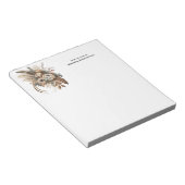 花エレガント葉と羽 ノートパッド (アングル)