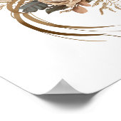 花エレガント葉と羽 ポスター (角)