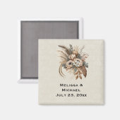 花エレガント葉と羽 マグネット (正面/裏面)