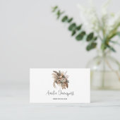 花エレガント葉と羽 名刺 (スタンド正面)