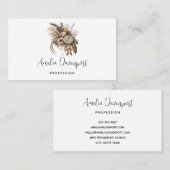 花エレガント葉と羽 名刺 (正面/裏面)