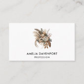 花エレガント葉と羽 名刺 (正面)