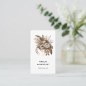 花エレガント葉と羽 名刺 (スタンド正面)