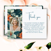 花エレガント葉の模様Photoありがとう ポストカード