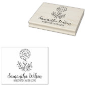 花エレガント製カスタム手作り大型 ラバースタンプ (押印)