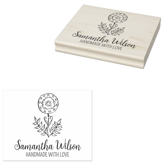 花エレガント製カスタム手作り大型 ラバースタンプ (押印)