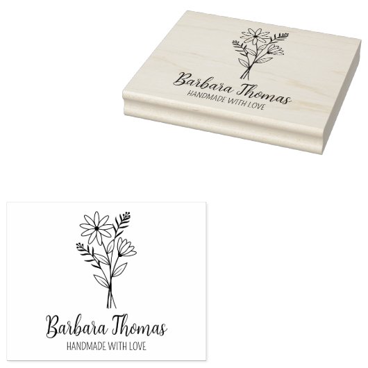 花エレガント製カスタム手作り大型 ラバースタンプ (押印)