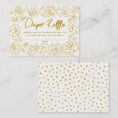 花エレガント赤ちゃんシャワーおむつラッフルカード エンクロージャーカード (正面/裏面)