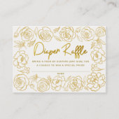 花エレガント赤ちゃんシャワーおむつラッフルカード エンクロージャーカード (正面)