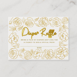 花エレガント赤ちゃんシャワーおむつラッフルカード エンクロージャーカード