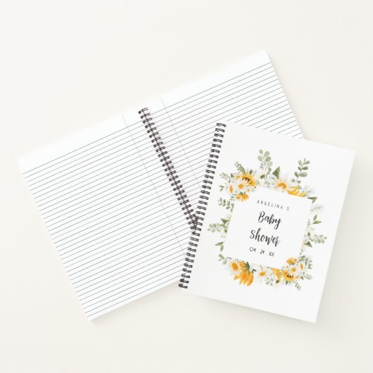 花エレガント赤ちゃんシャワーギフトリストノートブック ノートブック (内部)