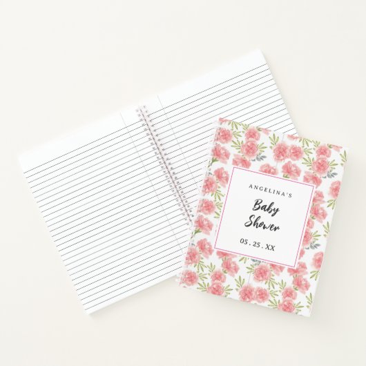 花エレガント赤ちゃんシャワーギフトリストノートブック ノートブック (内部)
