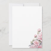 花エレガント赤ちゃんシャワー 招待状 (裏面)