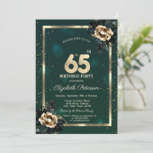 花エレガント金ゴールドフレームスターグリーン65th 招待状 (スタンド正面)