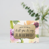 花エレガント金ゴールド | Junior Bridesmaid 招待状 (スタンド正面)