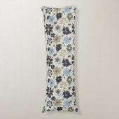 花エレガント青タン花柄 ボディピロー (正面縦)