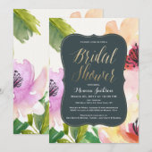 花エレガント類 |ブライダルシャワーの招待 招待状 (正面/裏面)