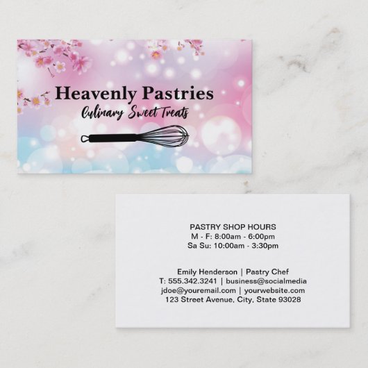 花エレガント類 | ボケ | ウィスクロゴ 名刺 (正面/裏面)