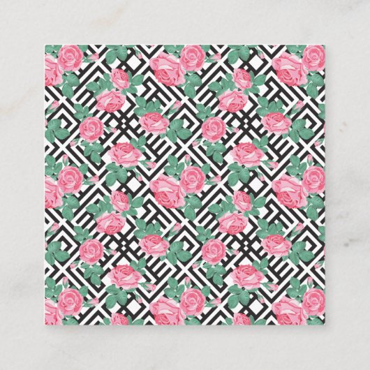 花エレガント類 |幾何学的スタイル スクエア名刺 (裏面)