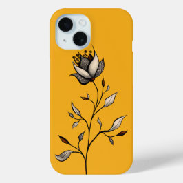 花エレガント飾抽象芸術 iPhone 15ケース