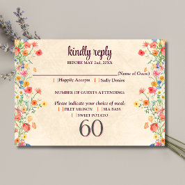 花エレガント60年パーティーフローラ60誕生日 出欠カード