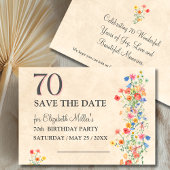 花エレガント70年パーティーフローラ70誕生日 セーブザデート