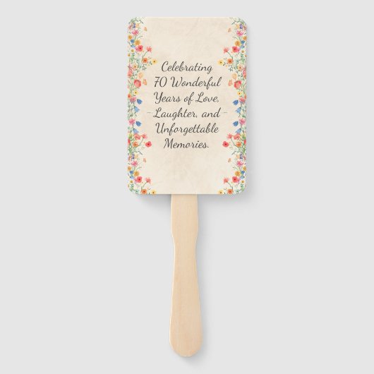 花エレガント70年パーティーフローラ70誕生日 ハンドファン (裏面)
