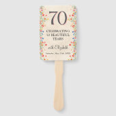 花エレガント70年パーティーフローラ70誕生日 ハンドファン (正面)