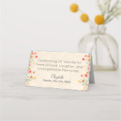 花エレガント70年パーティーフローラ70誕生日 プレイスカード (裏面)