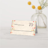 花エレガント70年パーティーフローラ70誕生日 プレイスカード (正面)