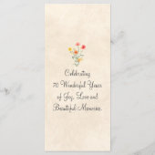 花エレガント70年パーティーフローラ70誕生日 メニュー (裏面)