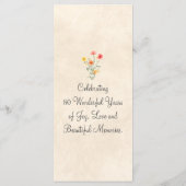 花エレガント80年パーティーフローラ80誕生日 メニュー (裏面)