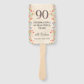 花エレガント90年パーティーフローラ90誕生日 ハンドファン (正面)