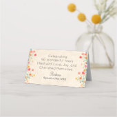 花エレガント90年パーティーフローラ90誕生日 プレイスカード (裏面)