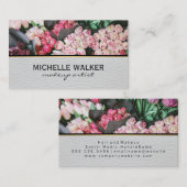 花エレガント | フローリスト | レザー 名刺 (正面/裏面)