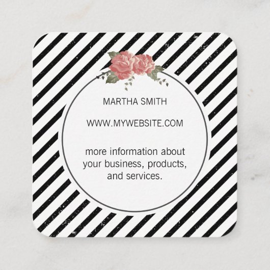 花エレガント/ヴィンテージ スクエア名刺 (裏面)