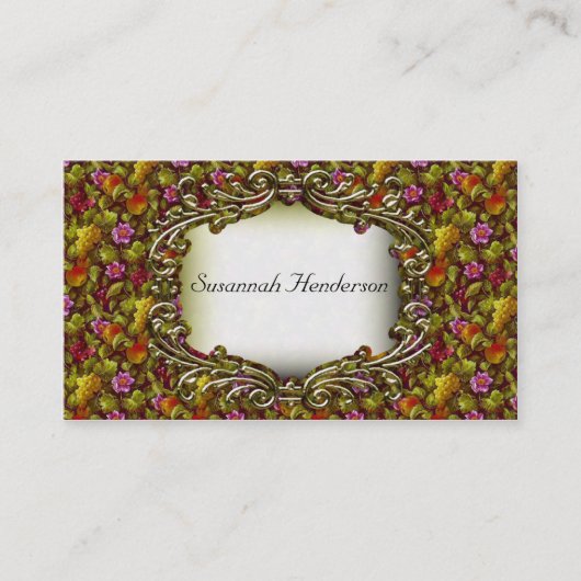 花エレガント・果物・金ゴールド名刺 名刺 (正面)