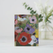 花オディロンリドン大きな緑の花瓶CC0061 ポストカード (スタンド正面)