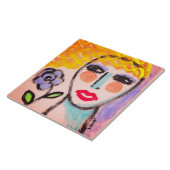 花オリジナル抽象芸術芸術の女性 タイル (側面)