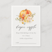 花オレンジかぼちゃのおむつくじ ベビーシャワー エンクロージャーカード (正面)