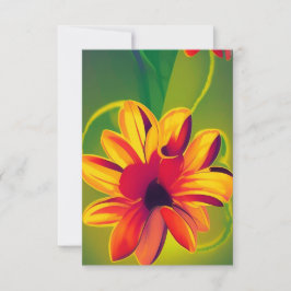 花オレンジゴールデンレッド緑の子猫声 サンキューカード