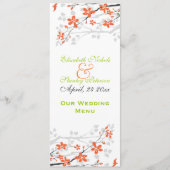 花オレンジライムグリーン結婚のメニューカード メニュー (正面)